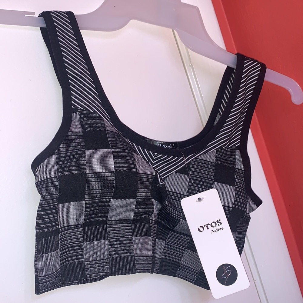 OTOS 2 Piece Active Seamless Checkered Biker Shorts Set - Picture 2 of 6